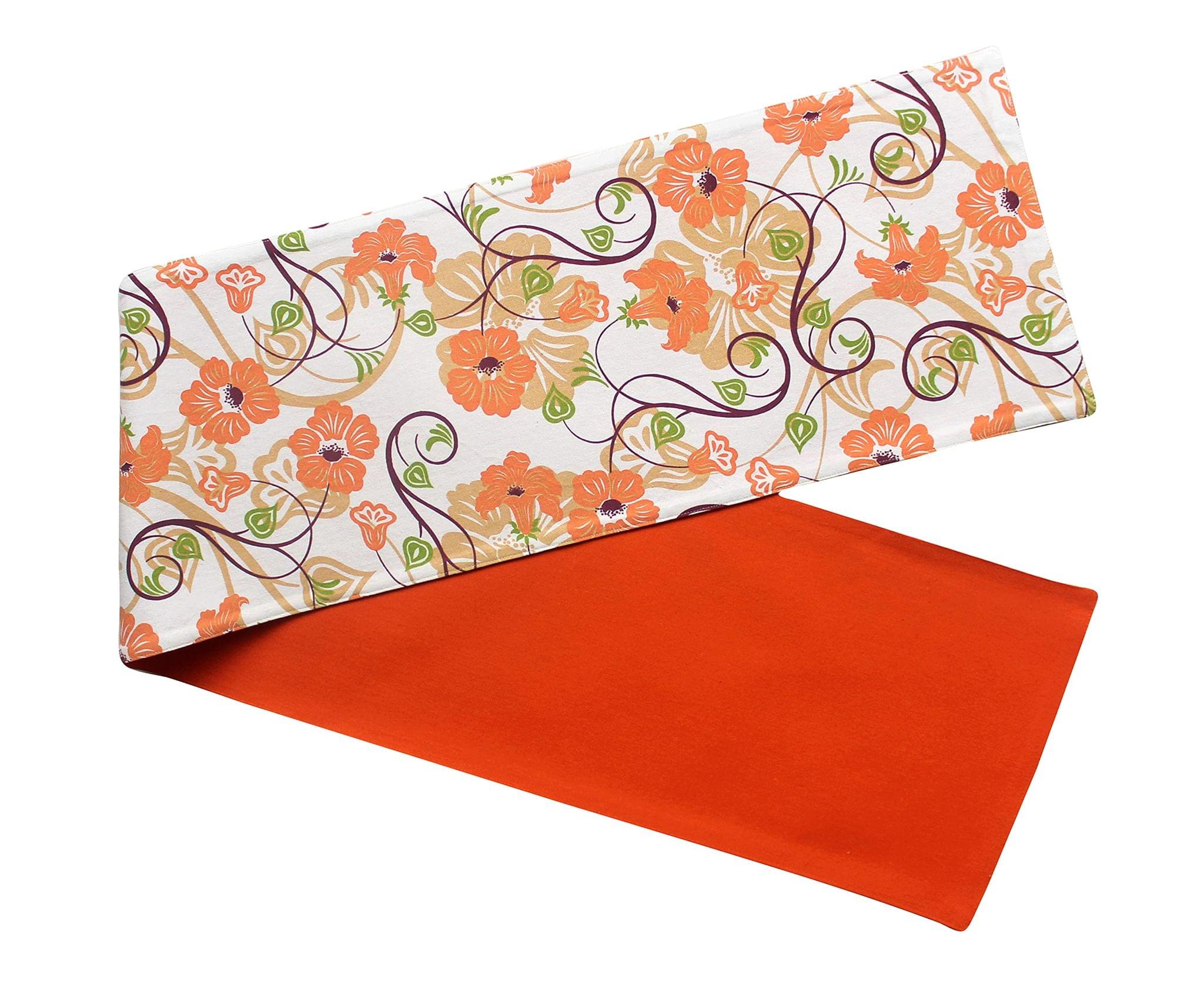 Airwill, Cotton Floral Pattern Table Runner 30x152cm (Orange) - Pack of 1
