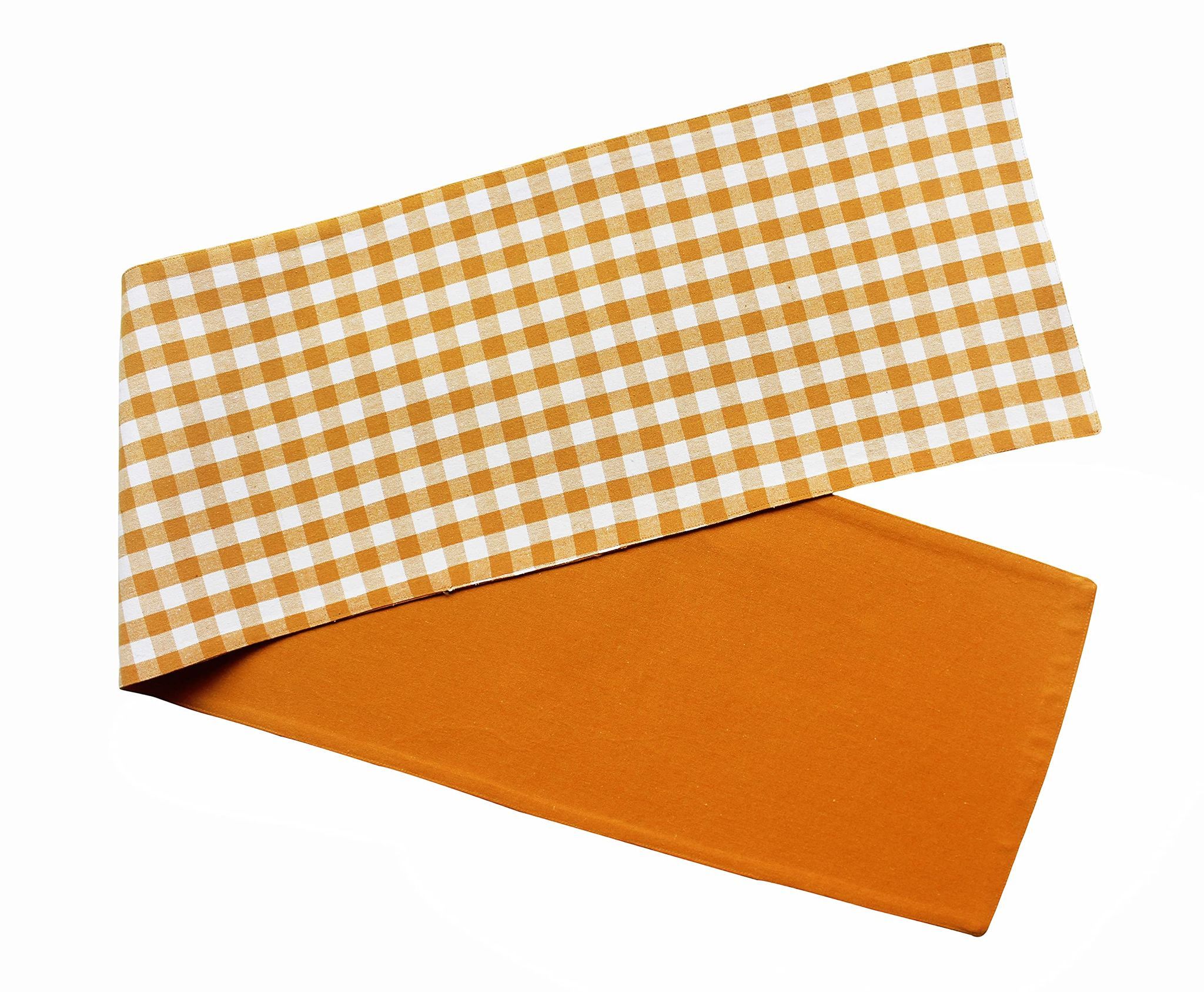 Airwill, Cotton Checkered Pattern Table Runner 30x152cm (Yellow) - Pack of 1