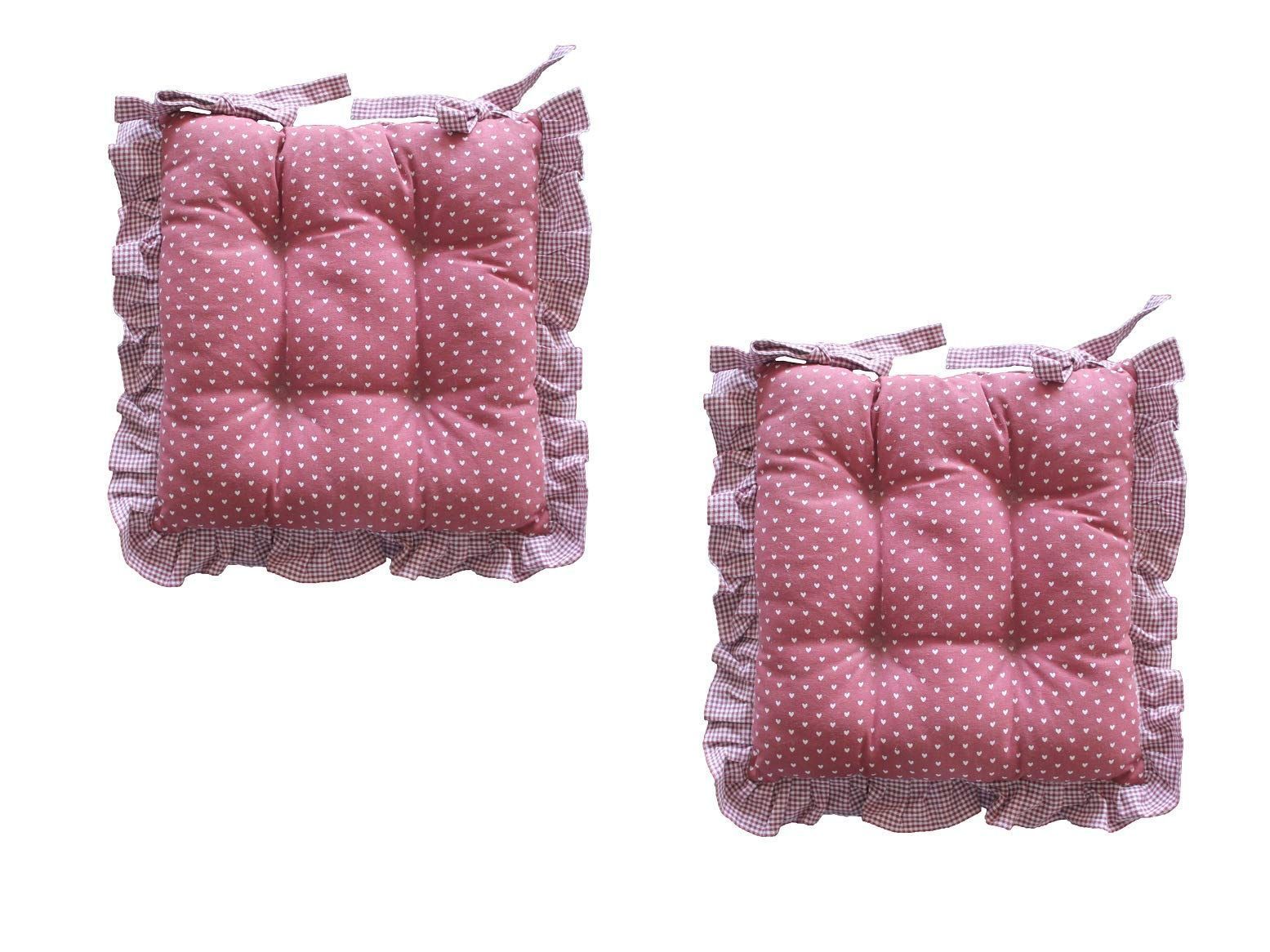 AIRWILL Cotton & Polyfibre ChairCushions/Chairpads Pack of 2 pcs