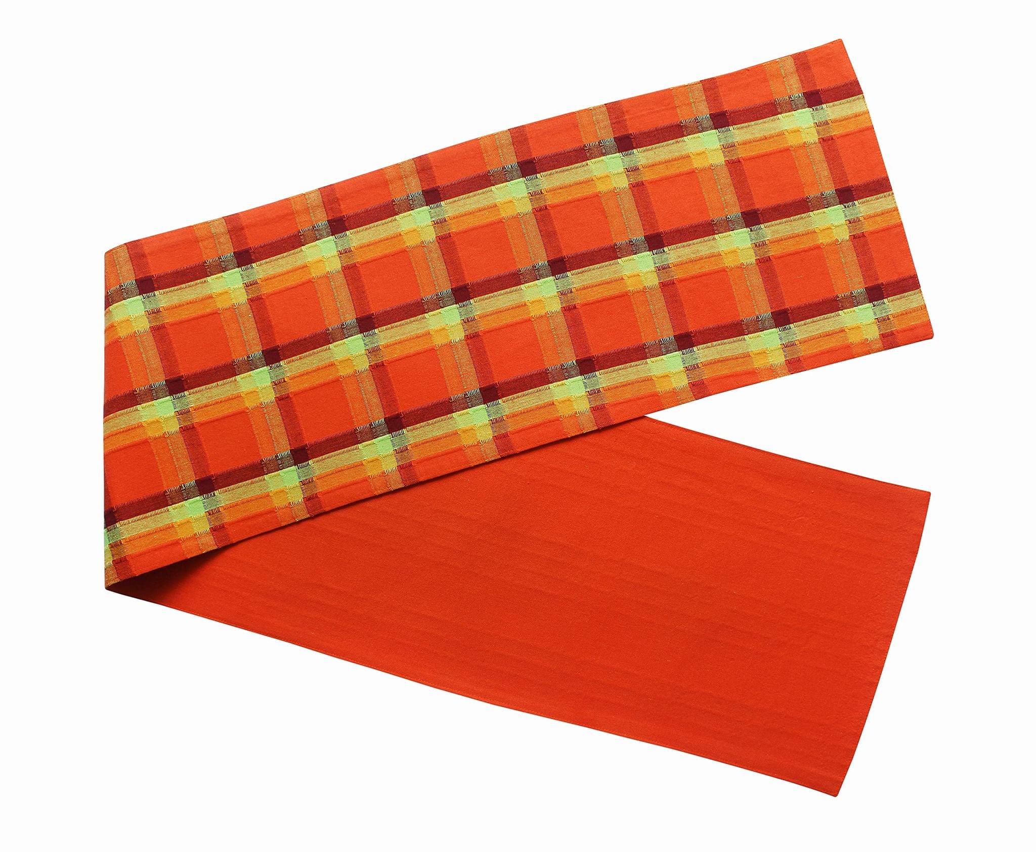 Airwill, Cotton Checkered Pattern Table Runner 30x152cm (Orange) - Pack of 1