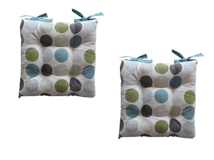 AIRWILL Cotton & Polyfibre ChairCushions/Chairpads Pack of 2 pcs