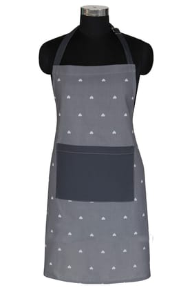 AIRWILL, 100% cotton designer aprons, sized 65cm in width and 80cm in length with 1 center pocket, adjustable buckle on top and 2 long ties on both 2 sides. Pack of 1 piece.