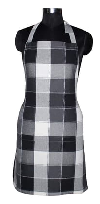 AIRWILL, 100% Cotton Yarn-Dyed Jacquard Dobby Designer Checks Aprons, Sized 65cm in Width & 80cm in Length with 1 Center Pocket, Adjustable Buckle on Top. Pack of 10 piece.