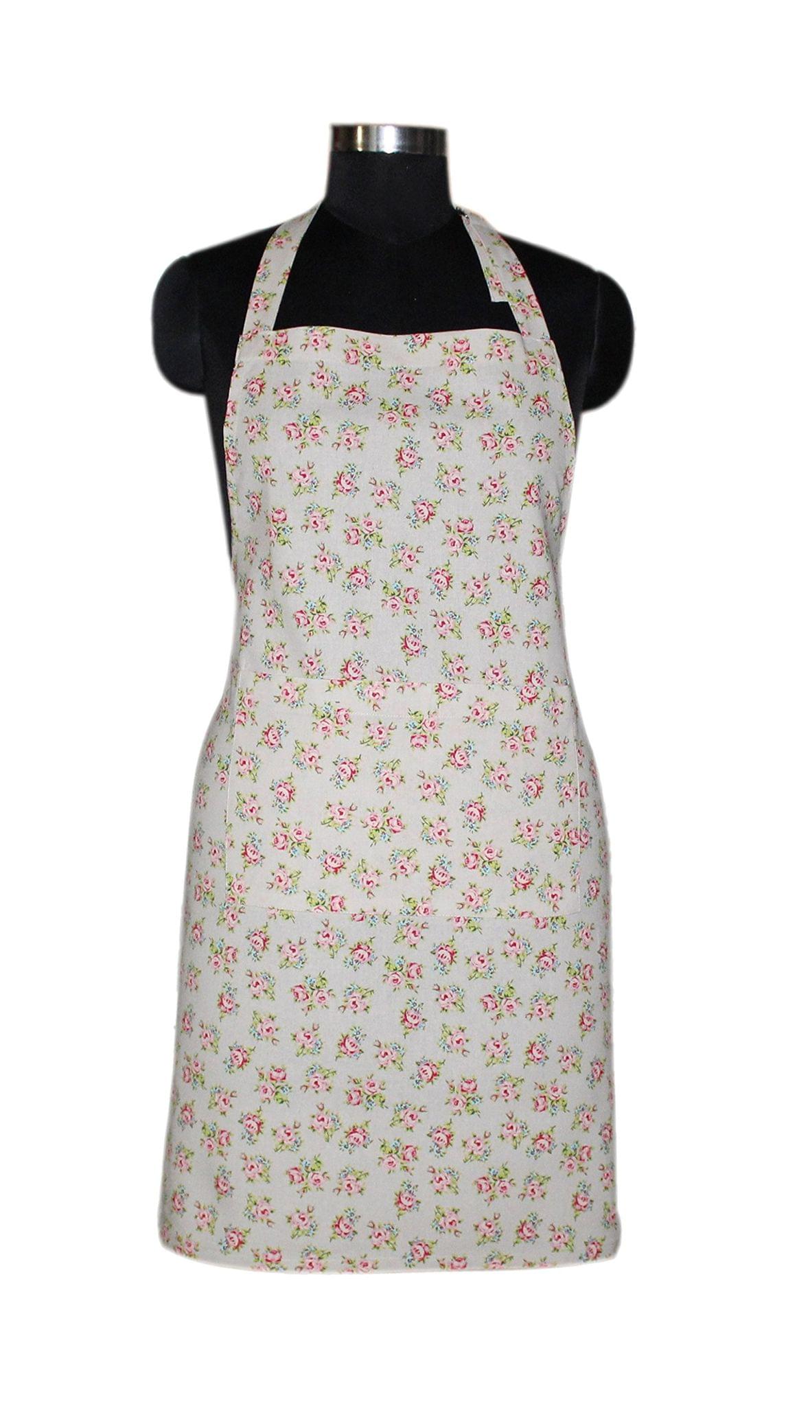 AIRWILL, 100% Cotton Yarn-Dyed Designer Printed Aprons, Sized 65cm in Width & 80cm in Length with 1 Center Pocket, Adjustable Buckle on Top and 2 Long Ties on Both 2 Sides. Pack of 1 piece