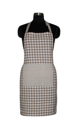 AIRWILL, 100% Cotton Yarn-Dyed Designer Checks Aprons, Sized 65cm in Width & 80cm in Length with 1 Center Pocket, Adjustable Buckle on Top and 2 Long Ties on Both 2 Sides. Pack of 1 piece