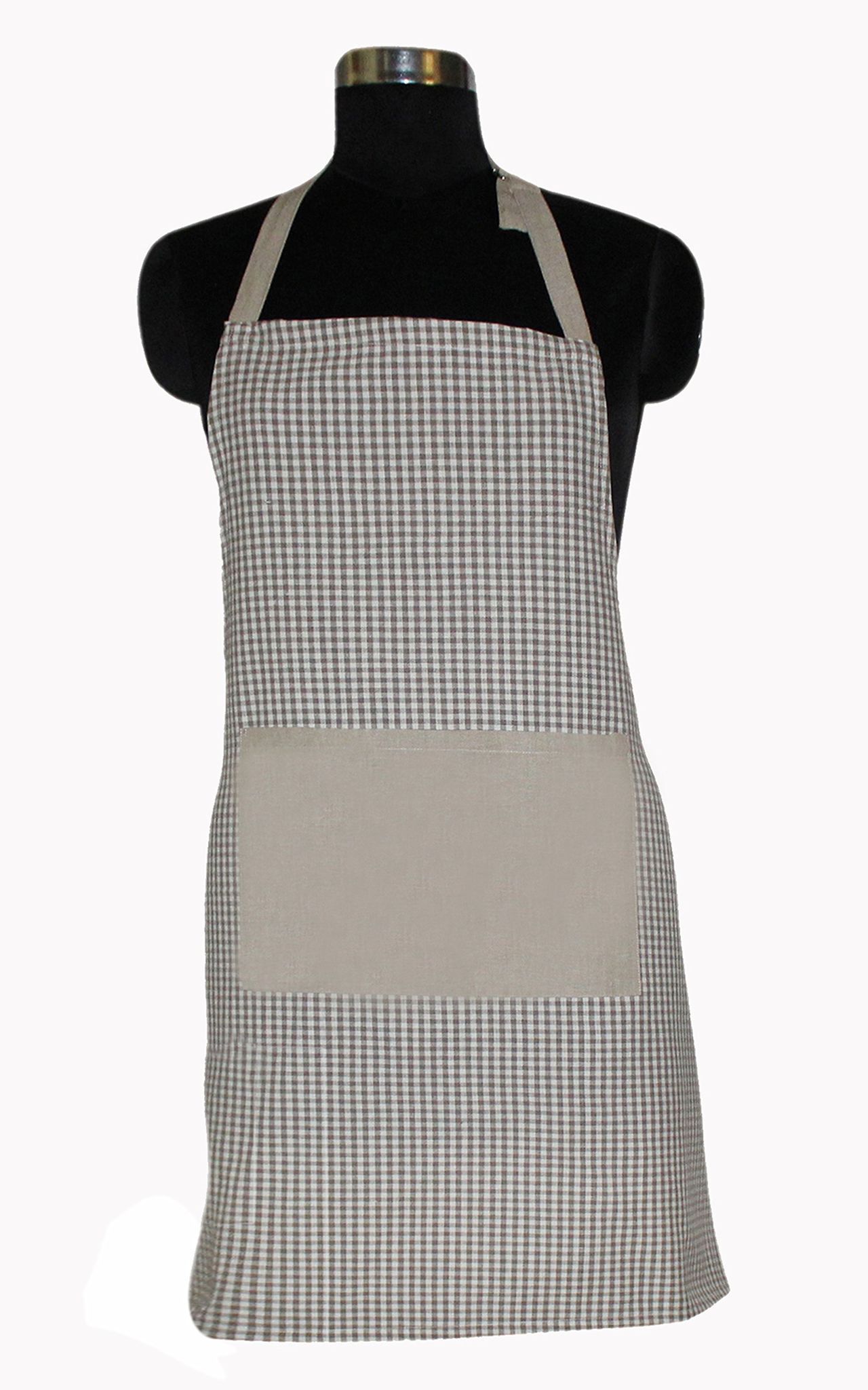 AIRWILL, 100% Cotton Yarn-Dyed Designer Checks Aprons, Sized 65cm in Width & 80cm in Length with 1 Center Pocket, Adjustable Buckle on Top and 2 Long Ties on Both 2 Sides. Pack of 1 piece