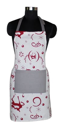Airwill, 100% Cotton Designer Printed Aprons, Sized 65cm in Width & 80cm in Length with 1 Center Pocket, Adjustable Buckle on Top and 2 Long Ties on Both 2 Sides. Pack of 1 Piece