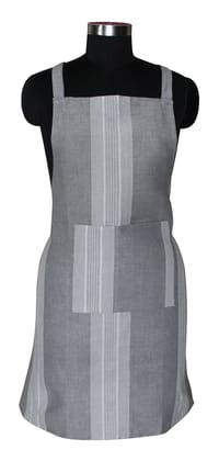 Airwill, 100% Cotton Yarn-Dyed Designer Striped Aprons, Sized 65cm in Width & 80cm in Length with 1 Center Pocket, Adjustable Buckle on Top and 2 Long Ties on Both 2 Sides. Pack of 1 Piece