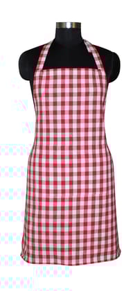 AIRWILL, 100% Cotton Yarn-dyed Designer Checked Weave Aprons, Sized 65cm in Width & 80cm in Length with 1 Center Pocket, Adjustable Buckle on Top and 2 Long Ties On Both 2 Sides. Pack of 10 piece.