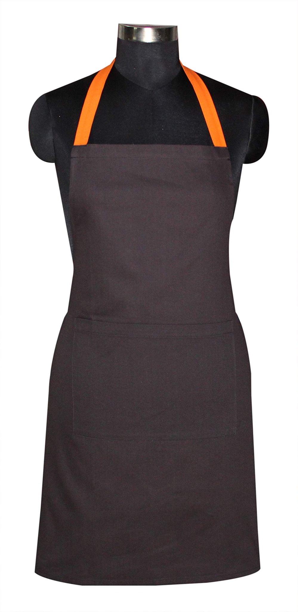 AIRWILL, 100% Cotton Designer Solid Aprons, Sized 65cm in Width & 80cm in Length with 1 Center Pocket, Adjustable Buckle on Top and 2 Long Ties on Both 2 Sides. Pack of 2 piece