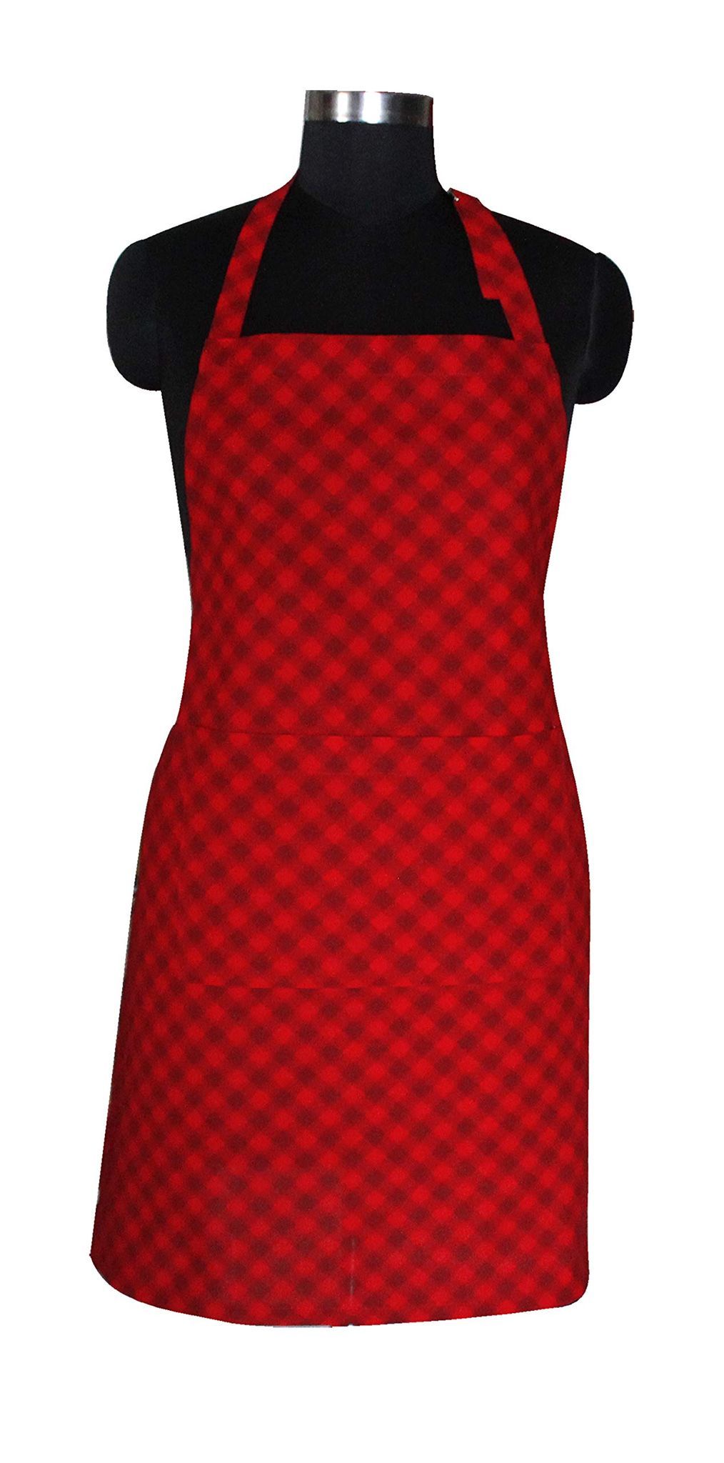 AIRWILL, 100% Cotton Designer Printed Aprons, Sized 65cm in Width & 80cm in Length with 1 Center Pocket, Adjustable Buckle on Top and 2 Long Ties on Both 2 Sides. Pack of 2 piece