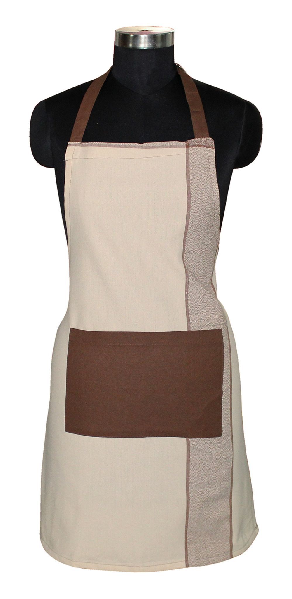 Airwill, 100% Cotton Designer Aprons, Sized 65cm in Width & 80cm in Length with 1 Center Pocket, Adjustable Buckle on Top and 2 Long Ties on Both 2 Sides. Pack of 1 Piece