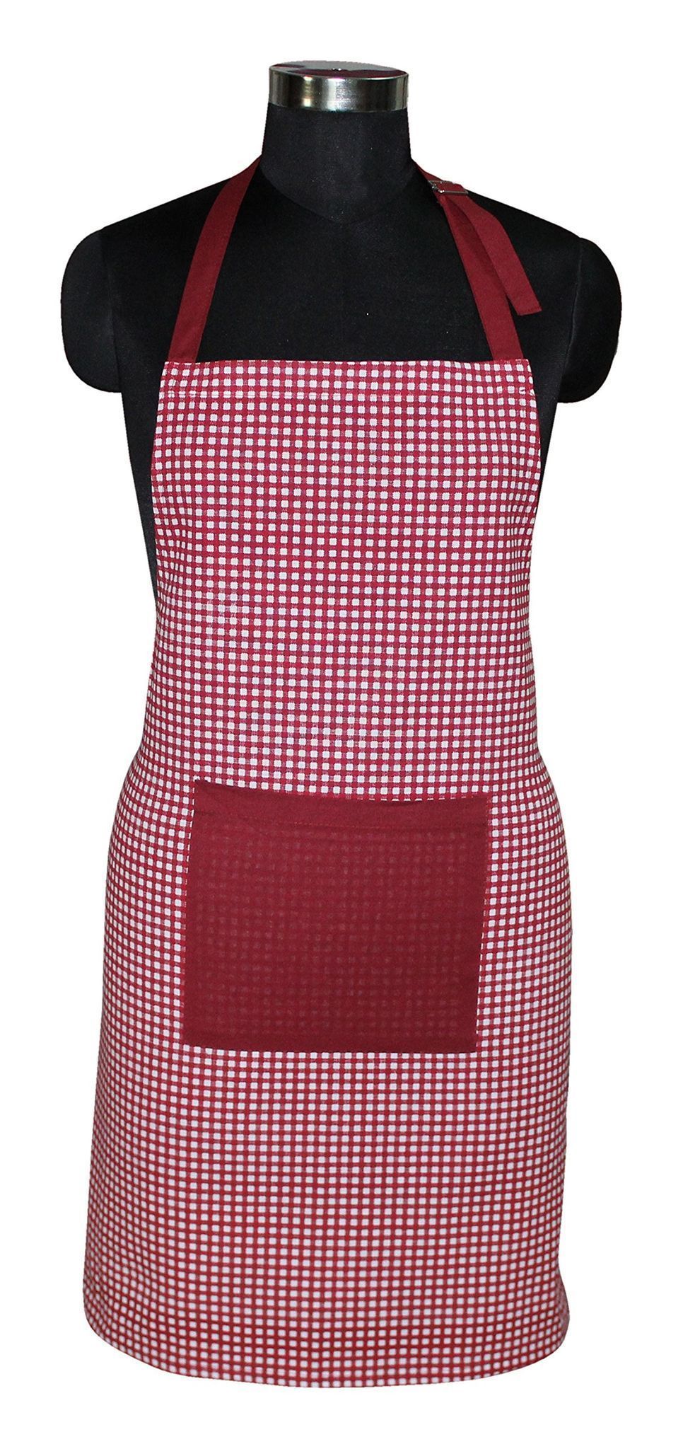 Airwill, 100% Cotton Designer Printed Aprons, Sized 65cm in Width & 80cm in Length with 1 Center Pocket, Adjustable Buckle on Top and 2 Long Ties on Both 2 Sides. Pack of 1 Piece