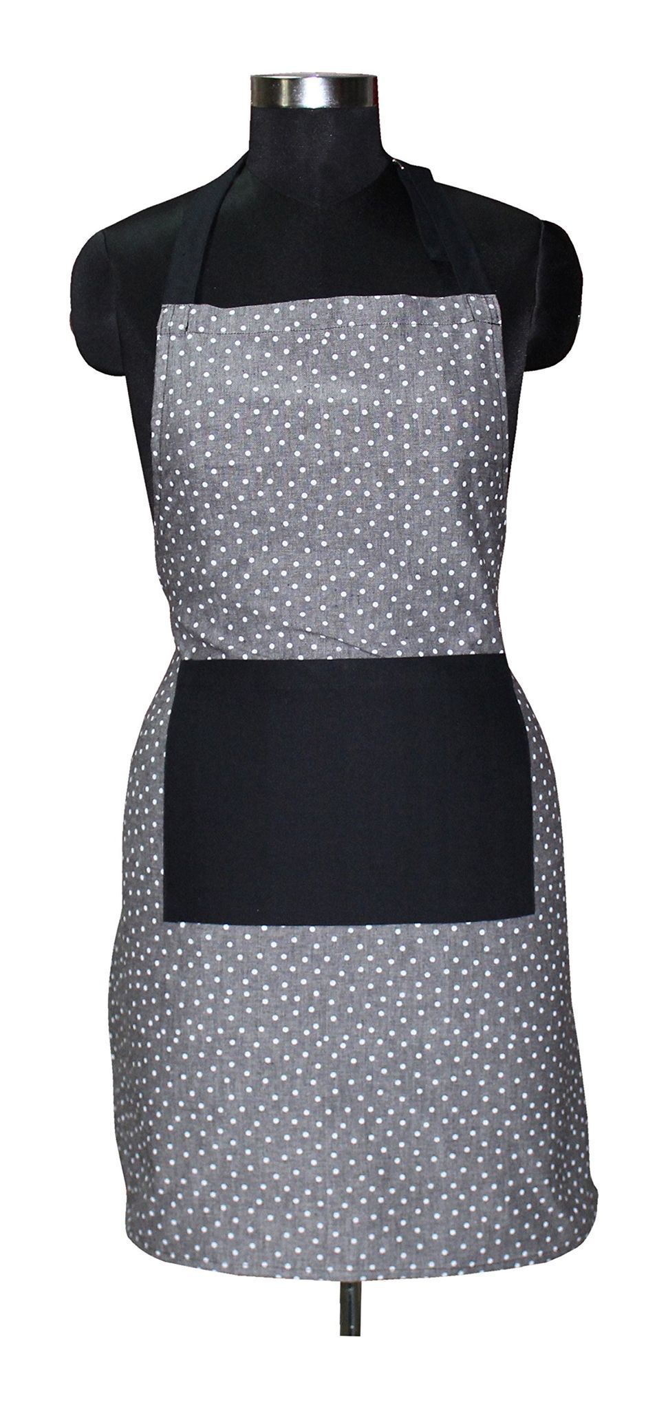 AIRWILL, 100% Cotton Designer Printed Aprons, Sized 65cm in Width & 80cm in Length with 1 Center Pocket, Adjustable Buckle on Top and 2 Long Ties on Both 2 Sides. Pack of 1 piece