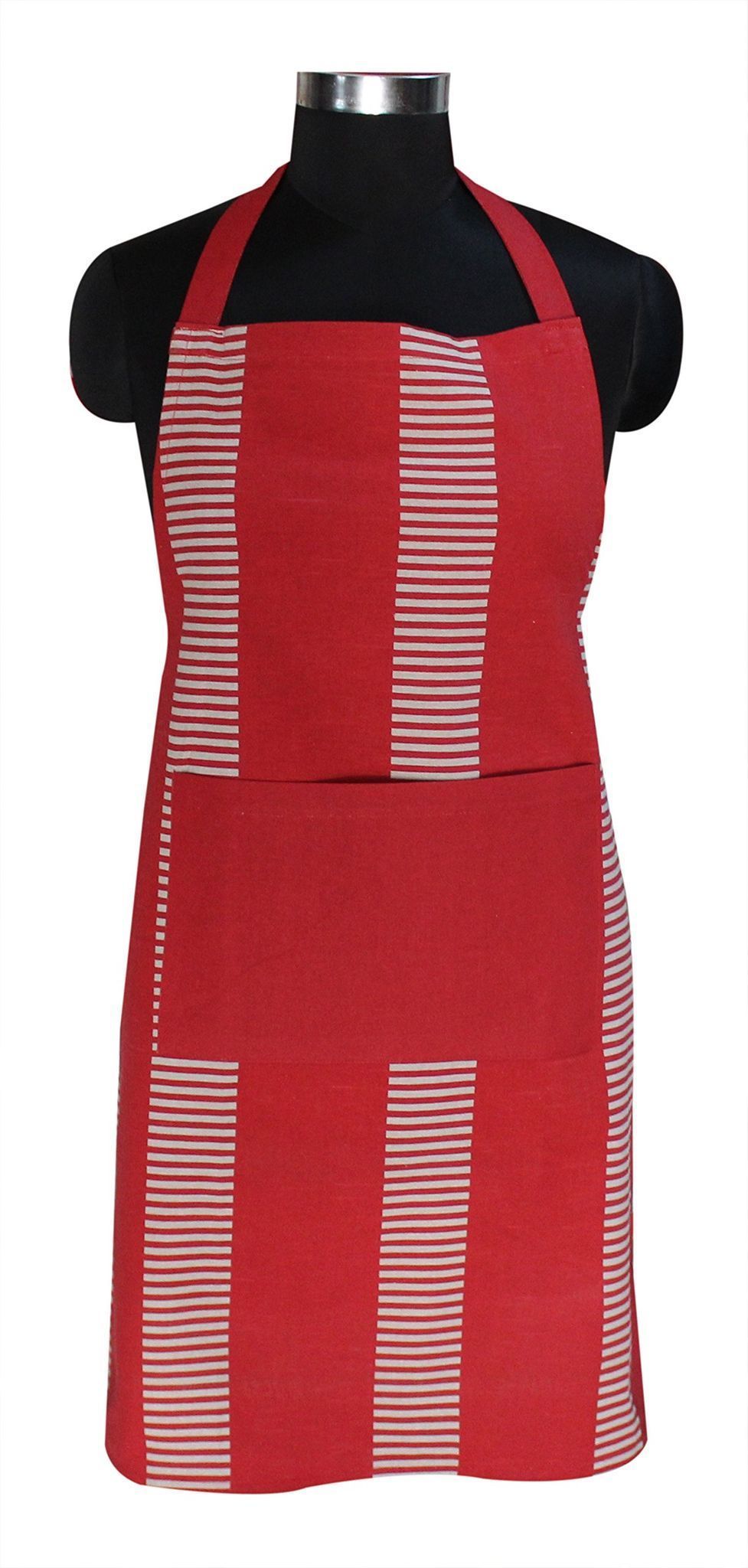 Airwill, 100% Cotton Designer Printed Aprons, Sized 65cm in Width & 80cm in Length with 1 Center Pocket, Adjustable Buckle on Top and 2 Long Ties on Both 2 Sides. Pack of 1 Piece