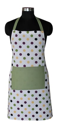 Airwill, 100% Cotton Designer Printed Aprons, Sized 65cm in Width & 80cm in Length with 1 Center Pocket, Adjustable Buckle on Top and 2 Long Ties on Both 2 Sides. Pack of 1 Piece
