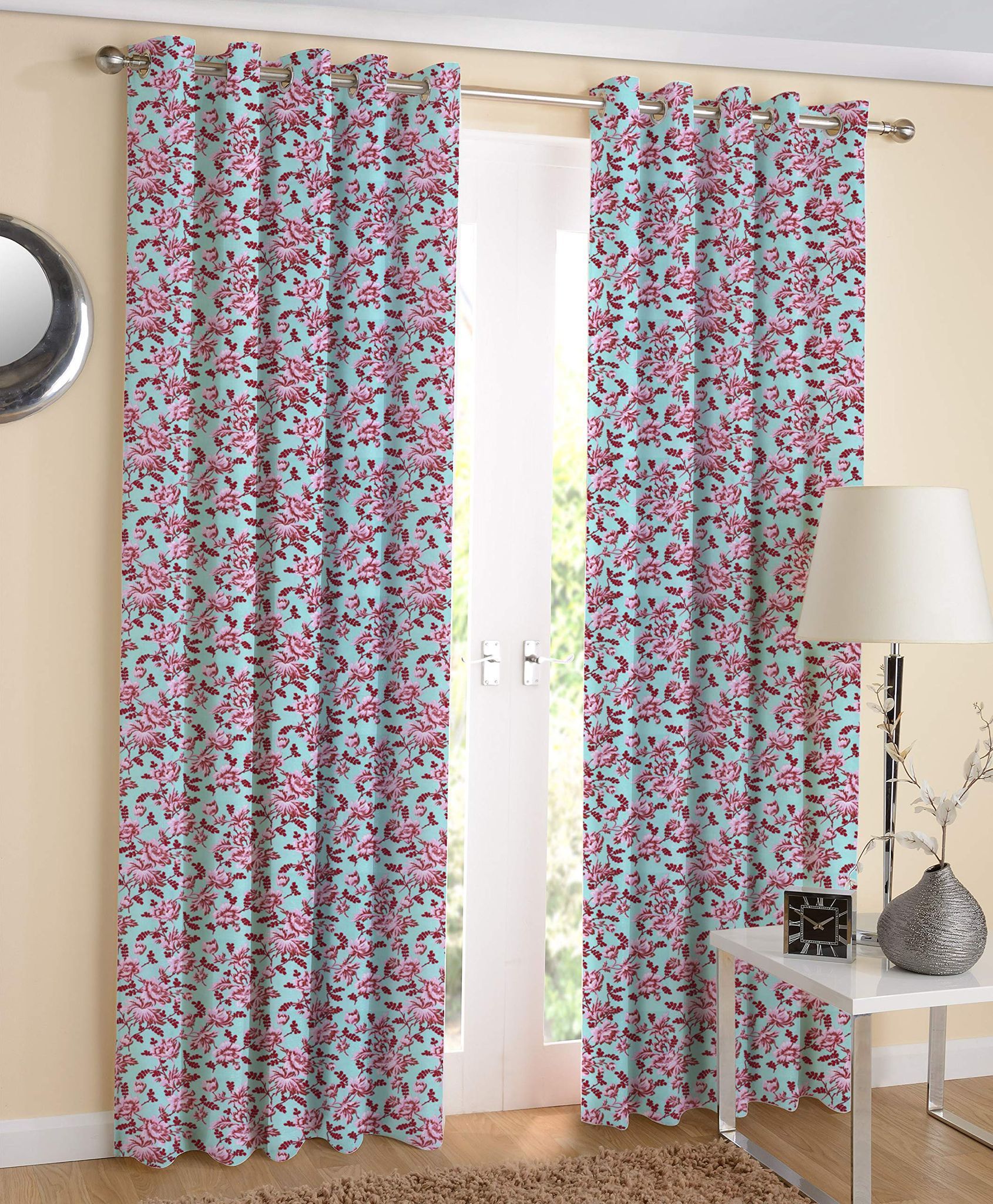 AIRWILL Cotton Eyeleted 7ft Door Curtains (Pack of 2)