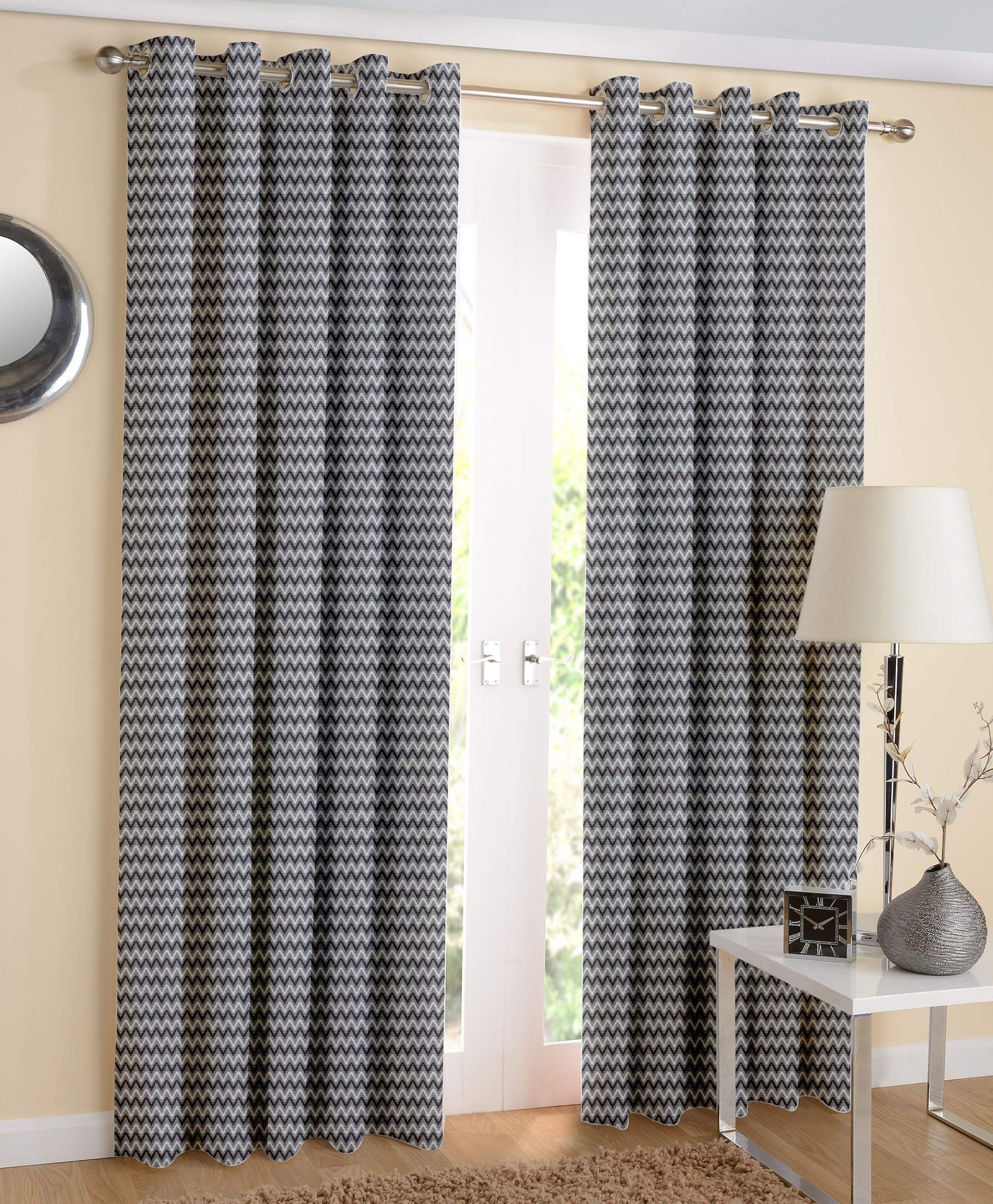 AIRWILL Cotton Eyeleted 7ft Door Curtains (Pack of 2)