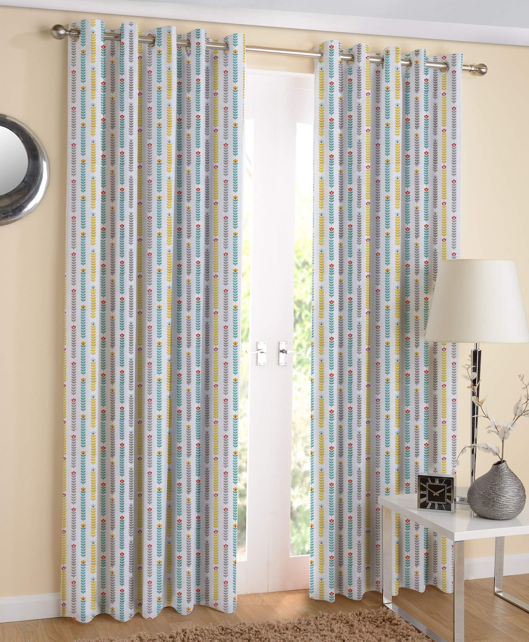AIRWILL Cotton Eyeleted 7ft Door Curtains (Pack of 2)