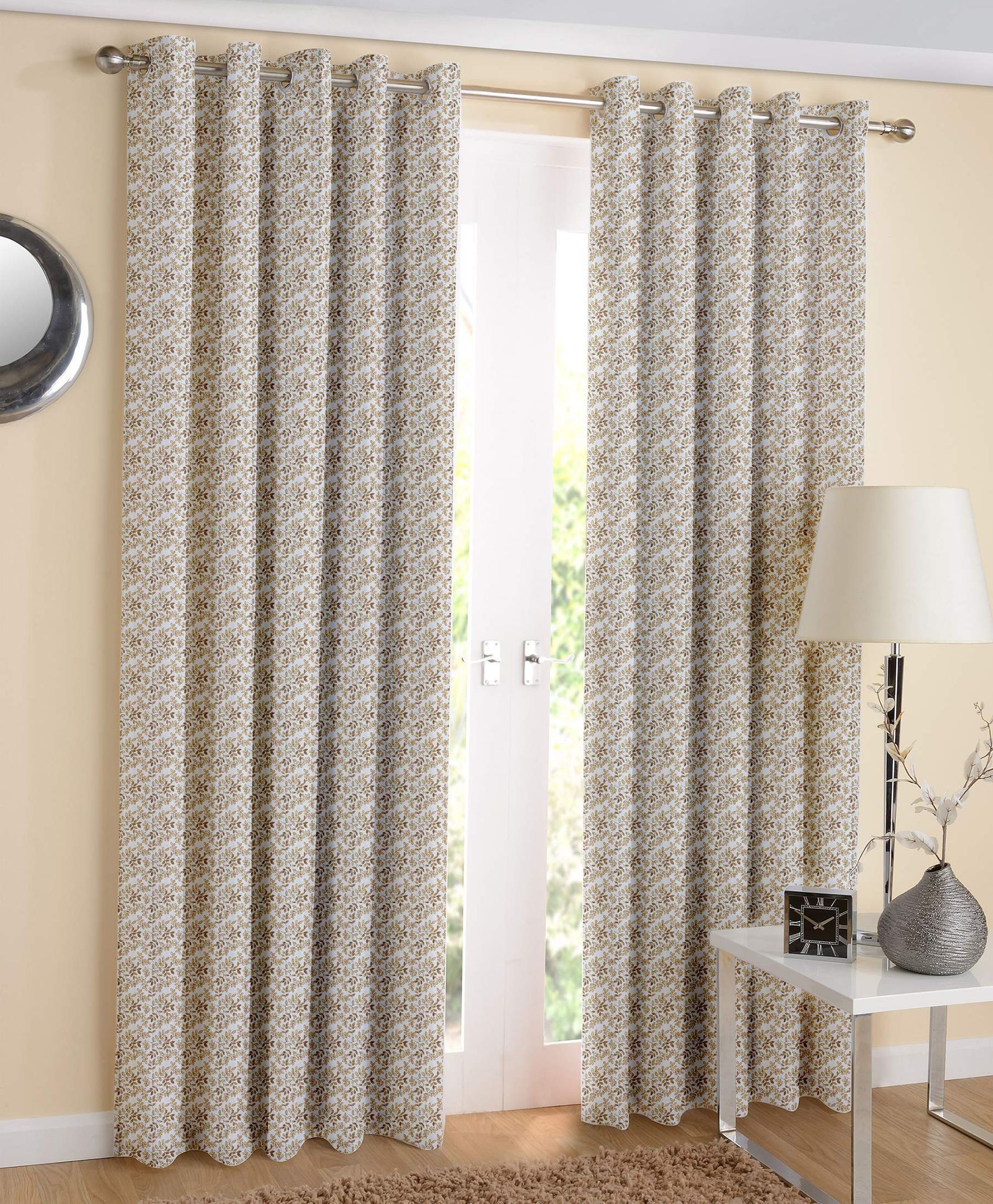 AIRWILL Cotton Eyeleted 7ft Door Curtains (Pack of 2)
