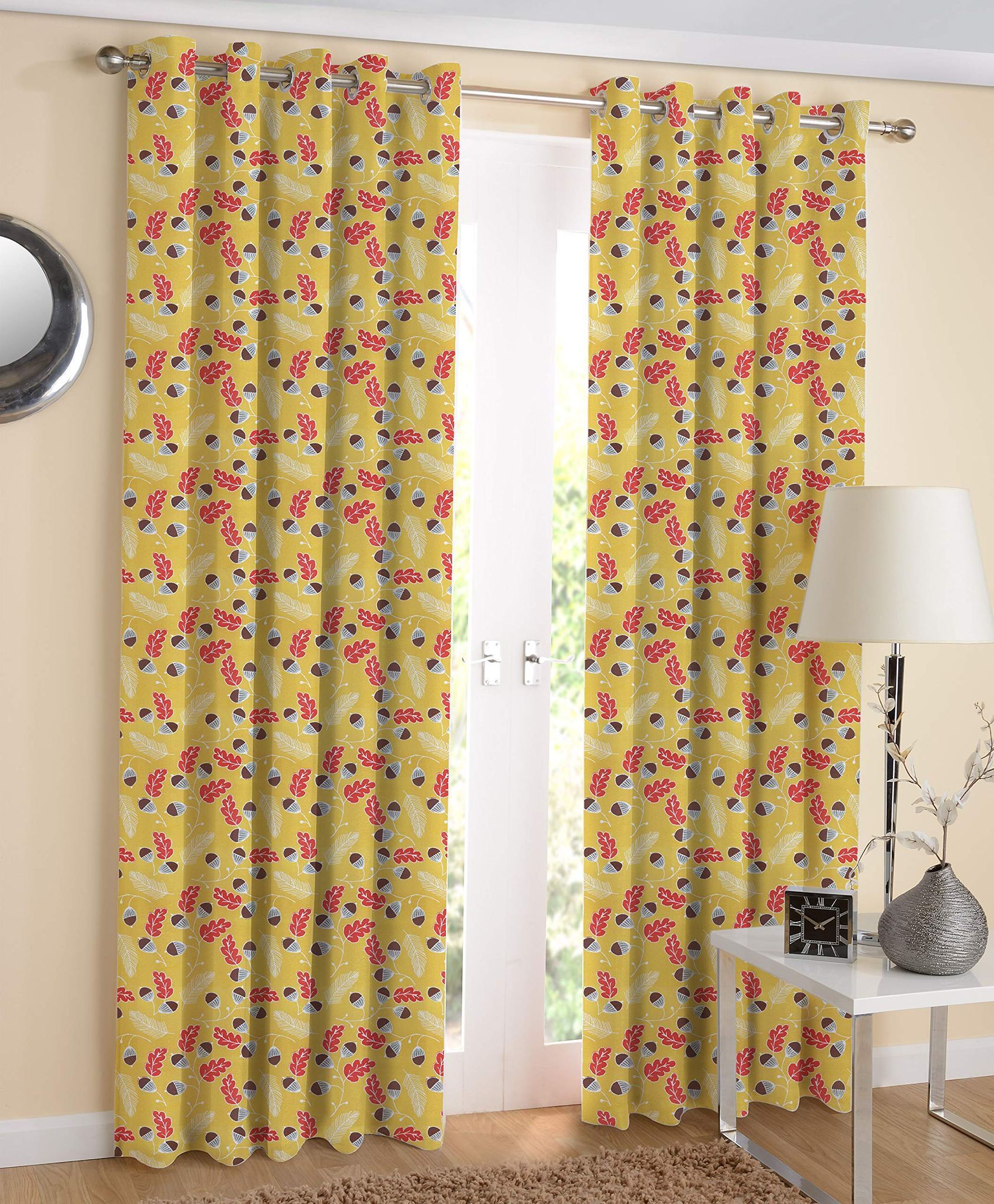 AIRWILL Cotton Eyeleted 7ft Door Curtains (Pack of 2)