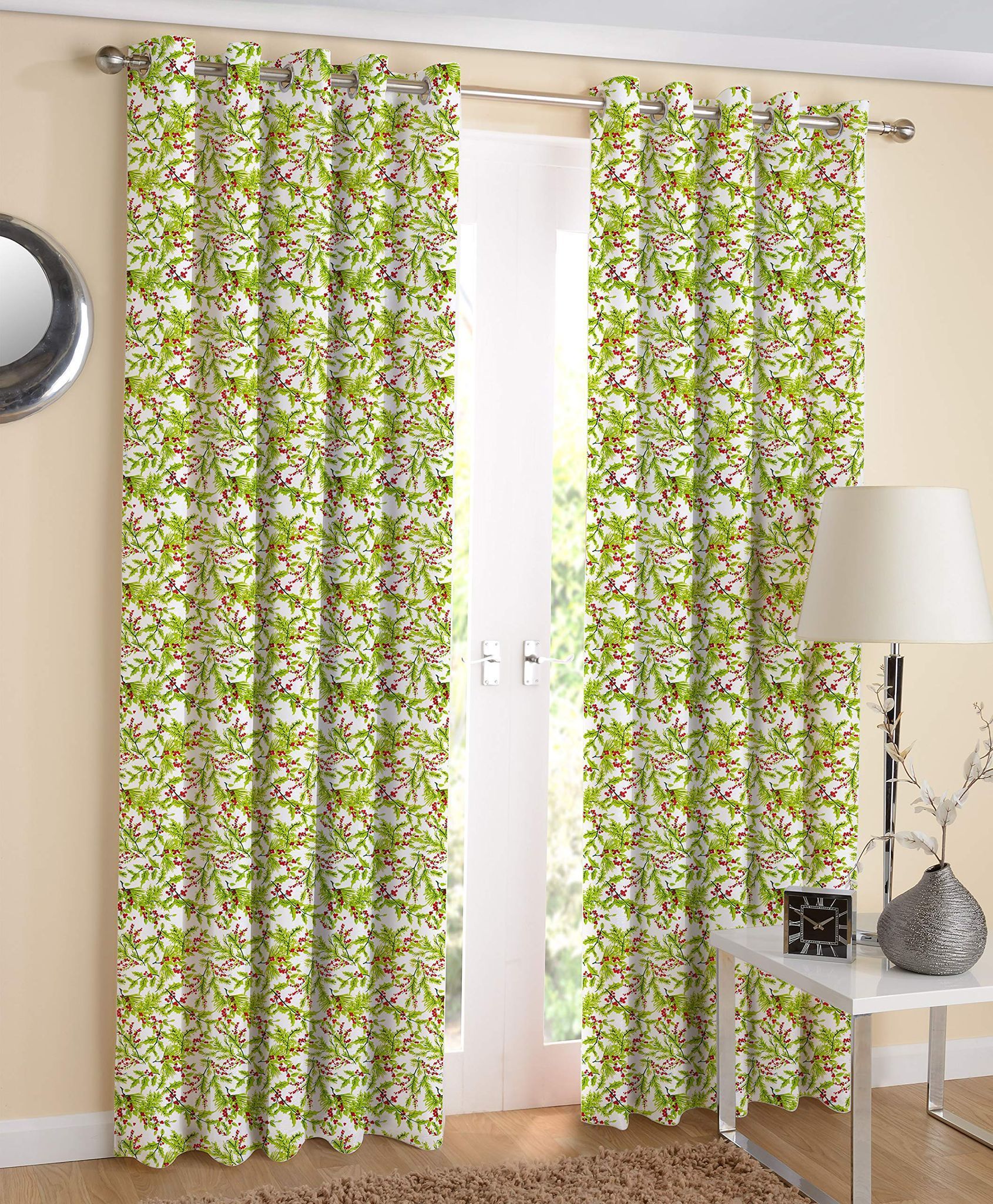 AIRWILL Cotton Eyeleted 7ft Door Curtains (Pack of 2)