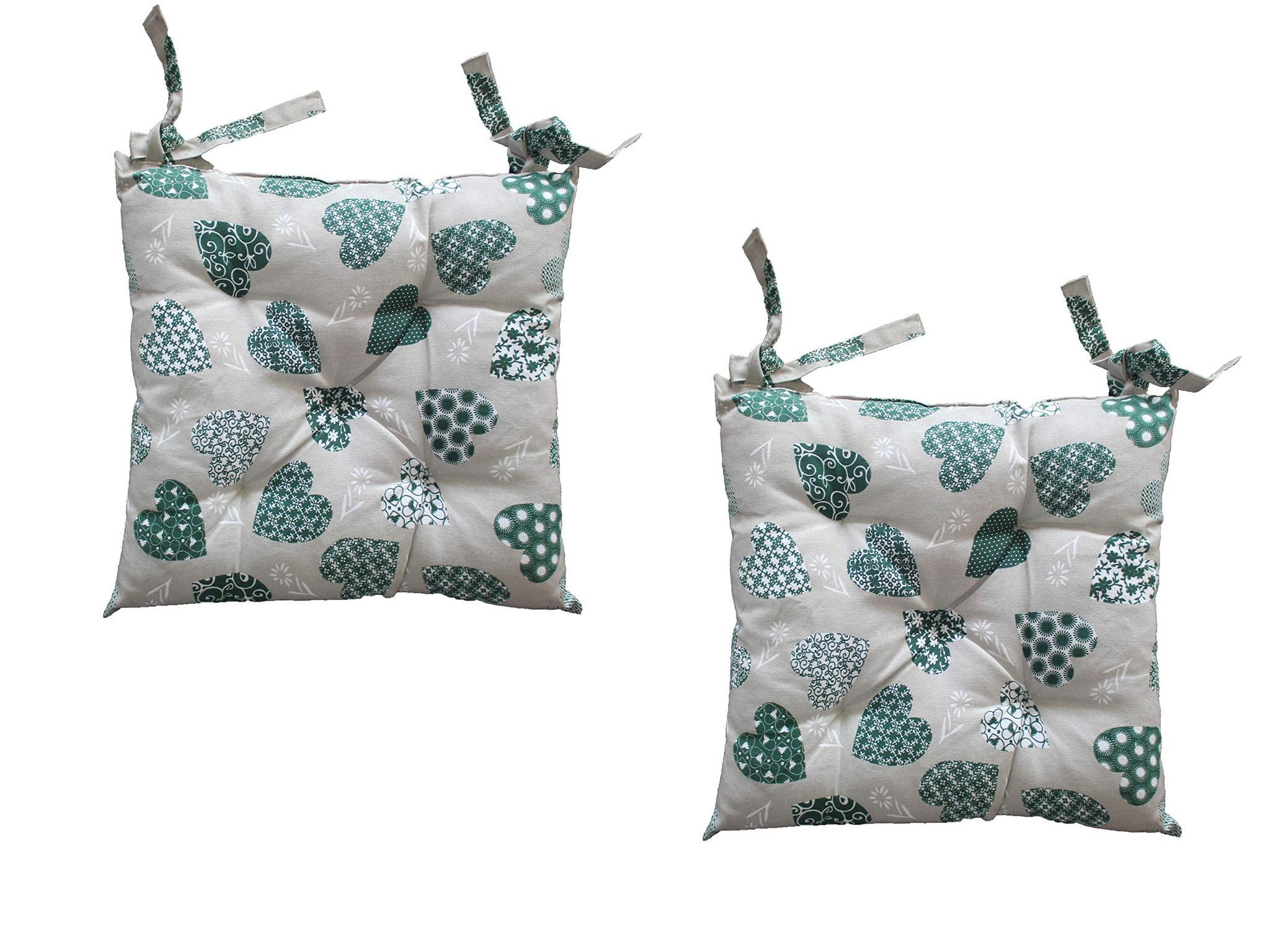 AIRWILL Cotton & Polyfibre ChairCushions/Chairpads Pack of 2 pcs