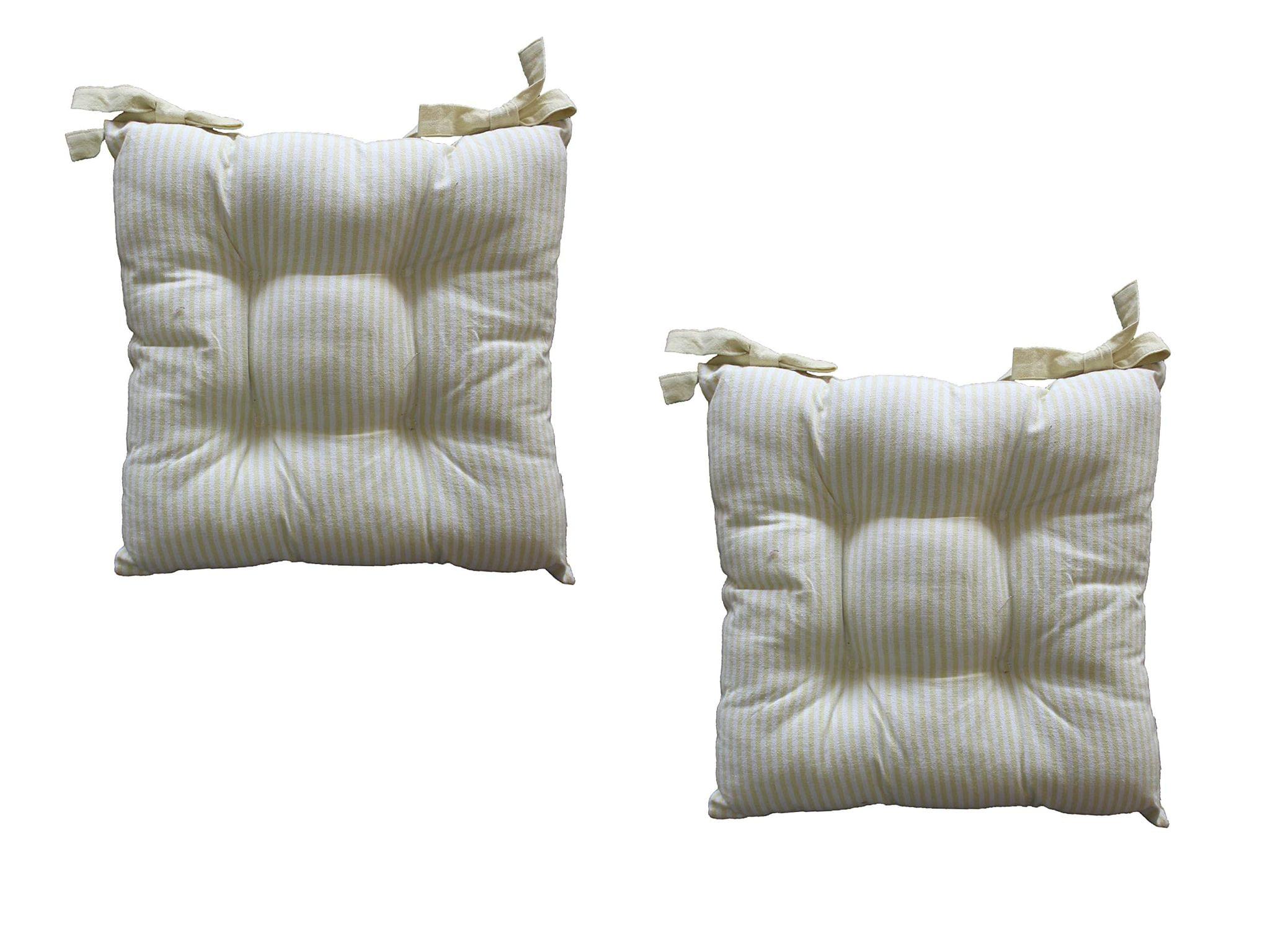 AIRWILL Cotton & Polyfibre ChairCushions/Chairpads Pack of 2 pcs