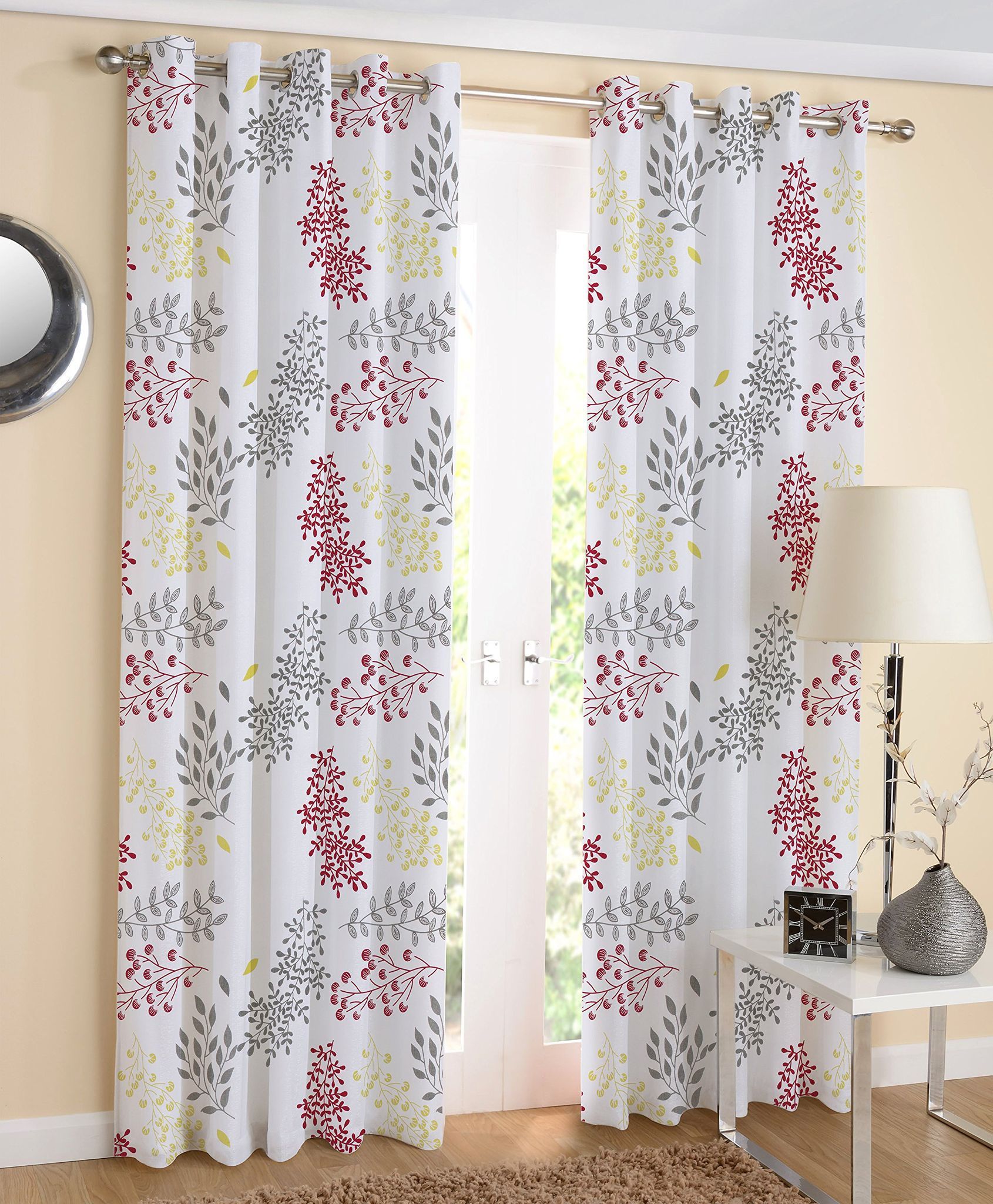 AIRWILL Branded Cotton Designer Printed Door Curtains, Sized 120 cm Width and 210 cm Length (4 ft by 7 ft), Pack of 2 Pieces