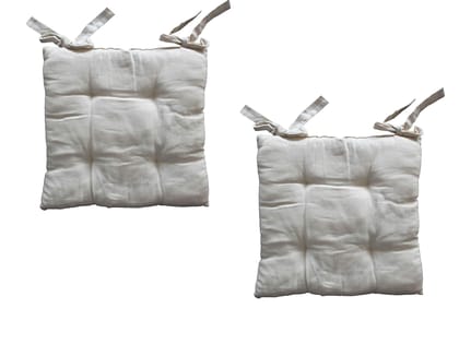 AIRWILL Cotton & Polyfibre ChairCushions/Chairpads Pack of 2 pcs