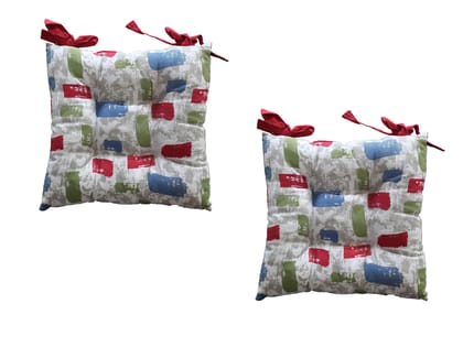 AIRWILL Cotton & Polyfibre ChairCushions/Chairpads Pack of 2 pcs