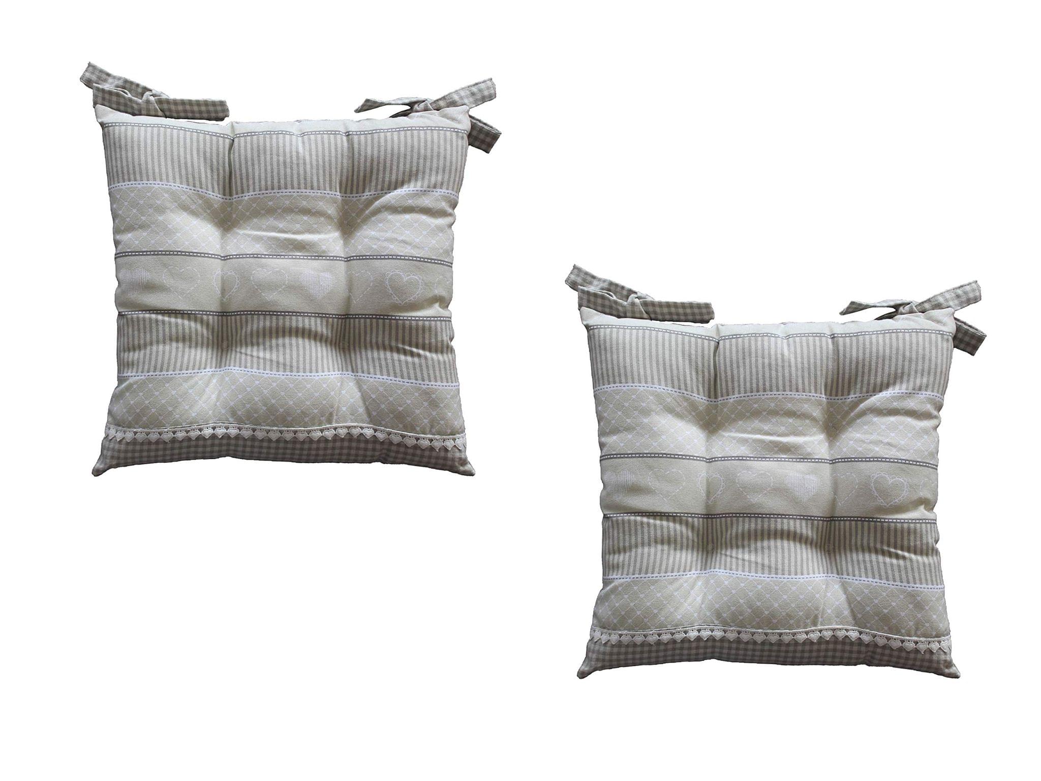 AIRWILL Cotton & Polyfibre ChairCushions/Chairpads Pack of 2 pcs