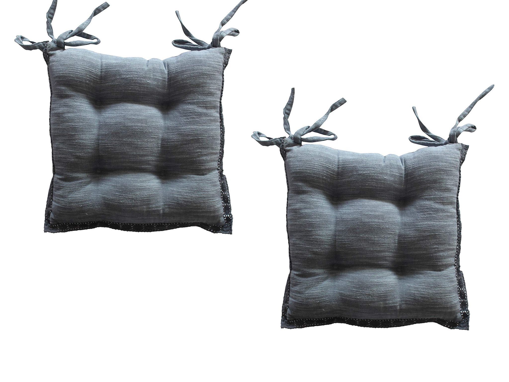 AIRWILL Cotton & Polyfibre ChairCushions/Chairpads Pack of 2 pcs