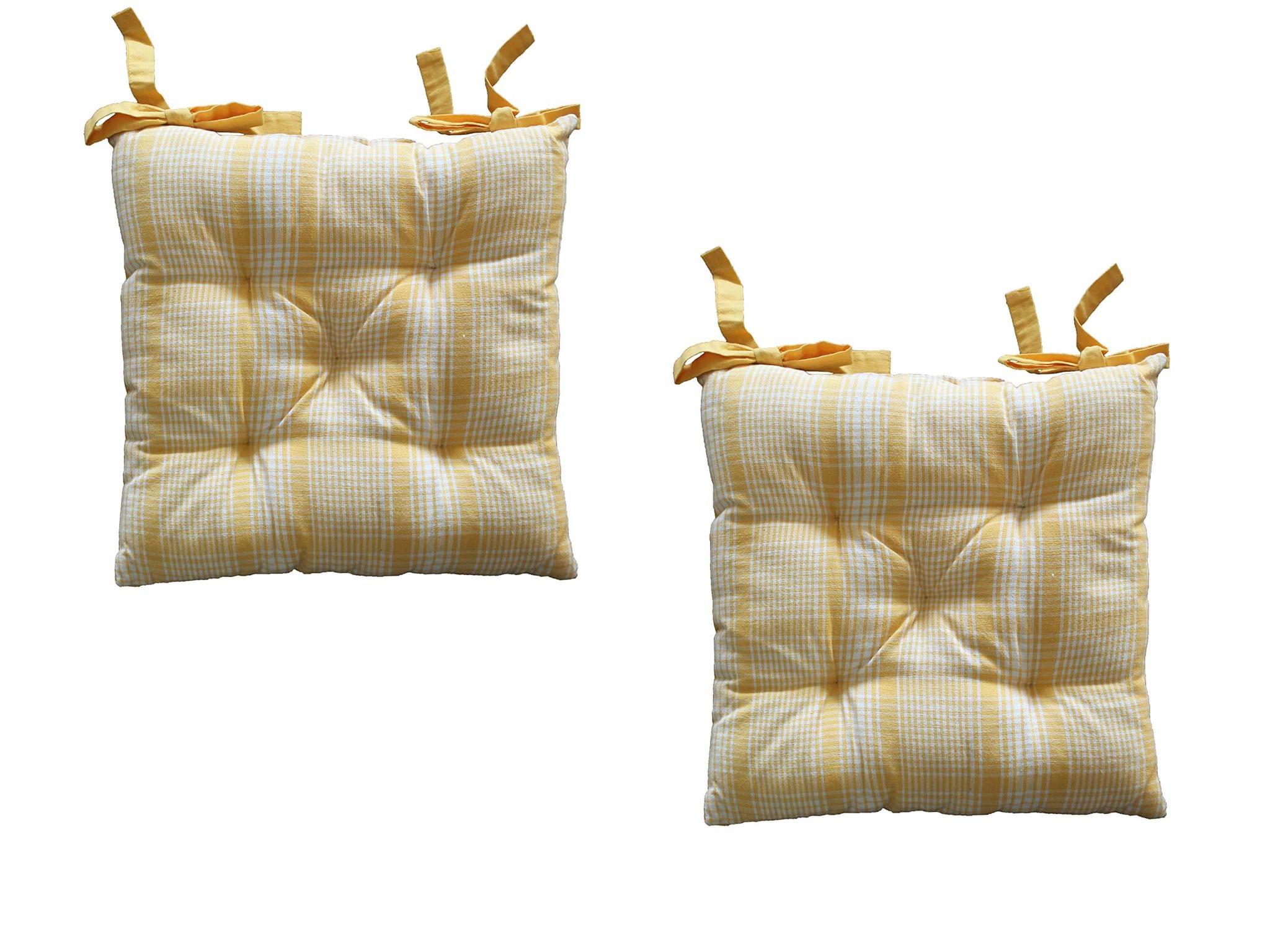AIRWILL Cotton & Polyfibre ChairCushions/Chairpads Pack of 2 pcs