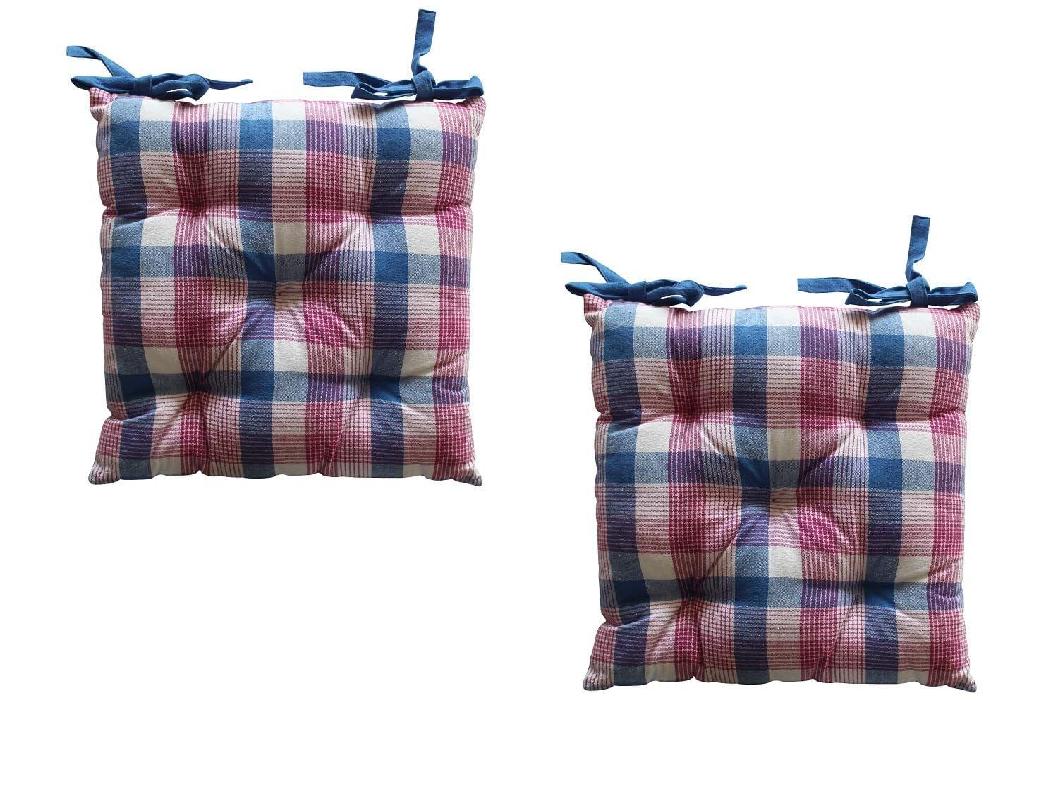 AIRWILL Cotton & Polyfibre ChairCushions/Chairpads Pack of 2 pcs