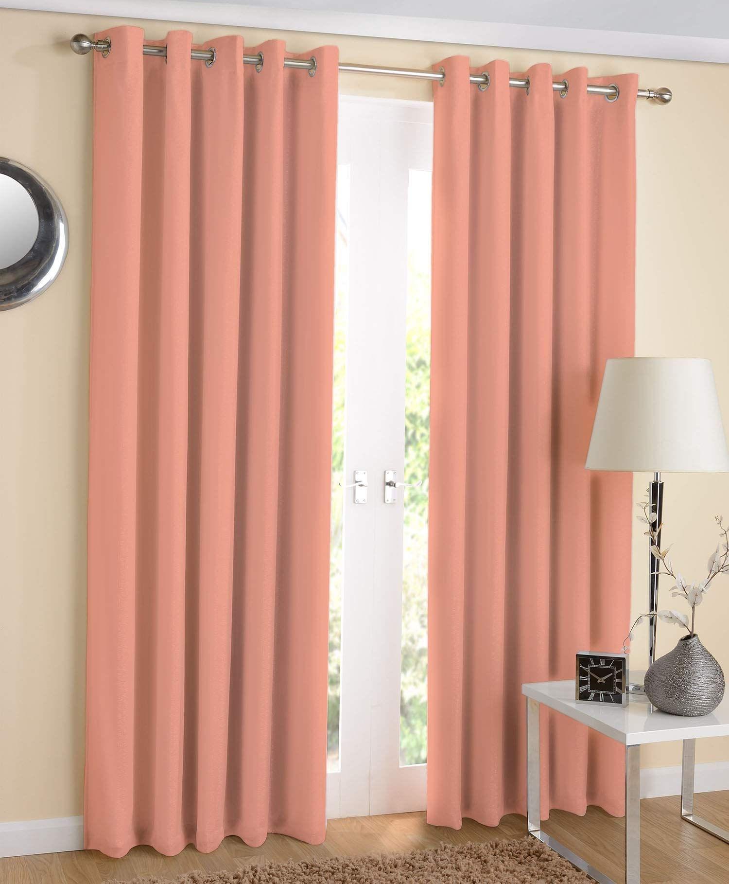 AIRWILL, 100% Cotton Eyelet Door Curtains Sized 4ft in Width and 7ft in Length, Multicolor Pack of 2 Pieces