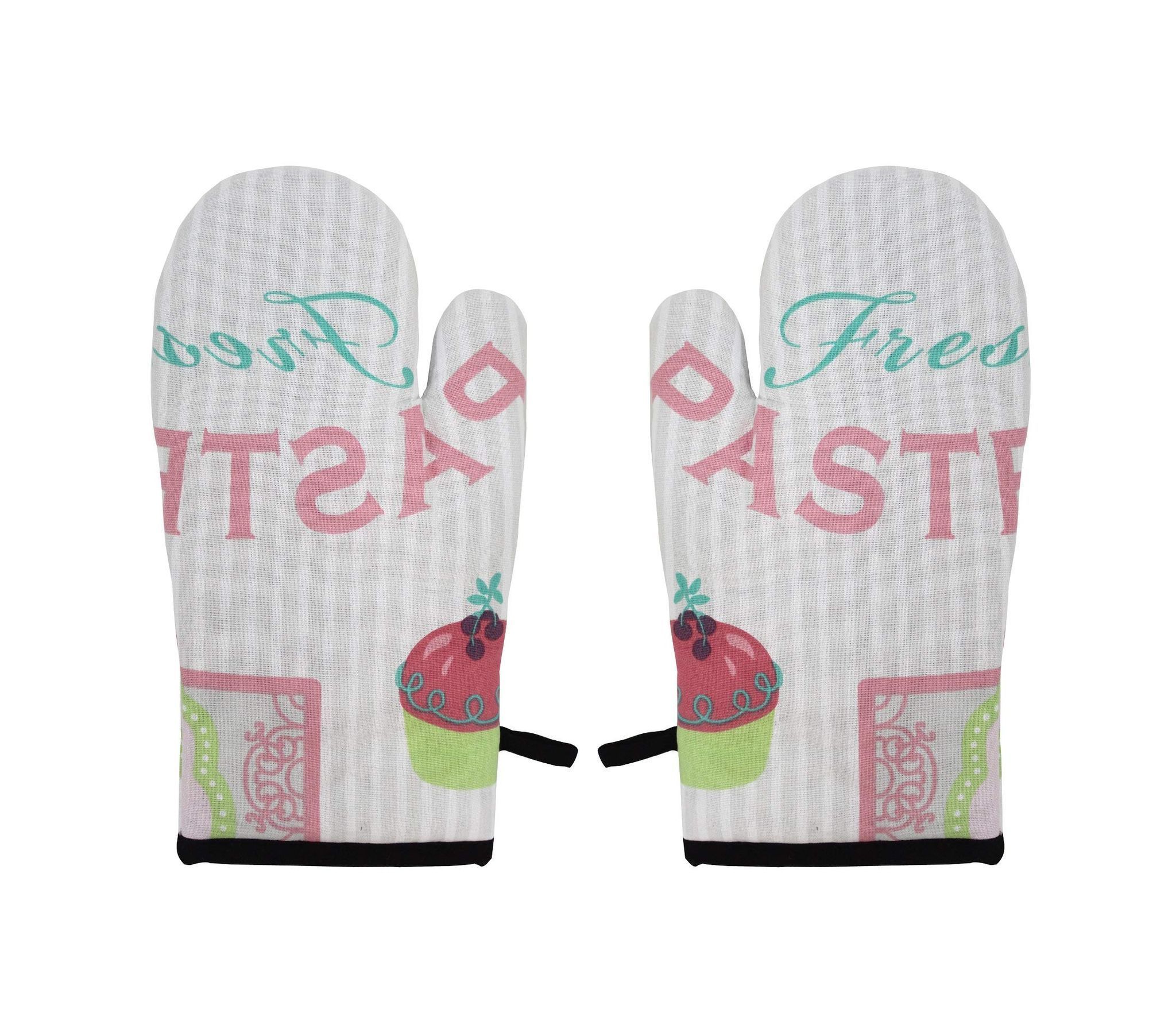 AIRWILL, 100% Cotton Kitchen Padded Oven Gloves, Mitts (Pack of 2)