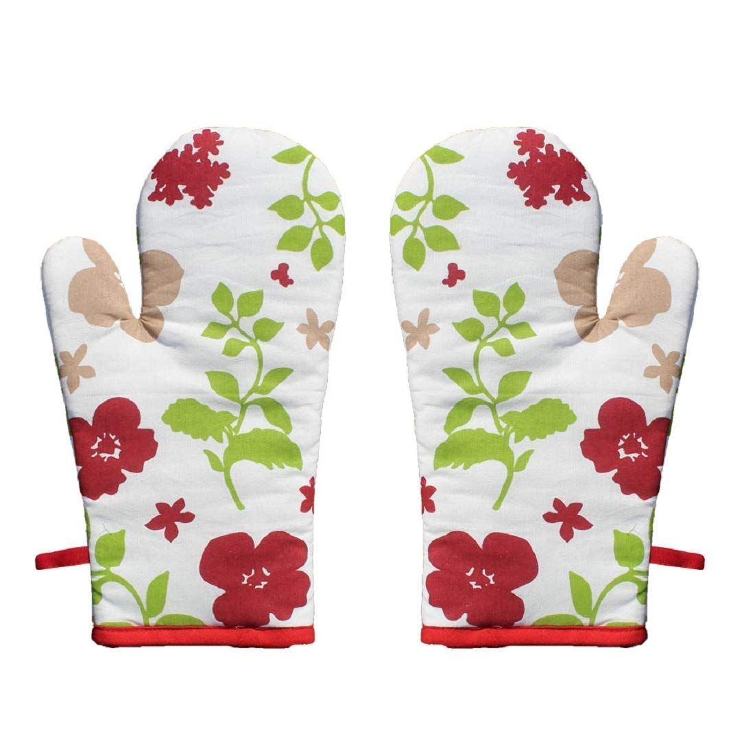 AIRWILL, 100% Cotton Kitchen Padded Oven Gloves, Mitts (Pack of 2)