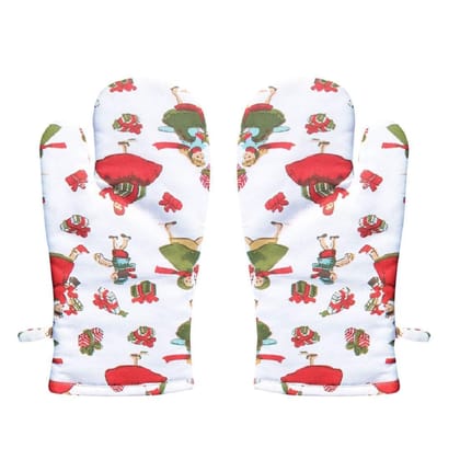 AIRWILL, 100% Cotton Kitchen Padded Oven Gloves, Mitts (Pack of 2)