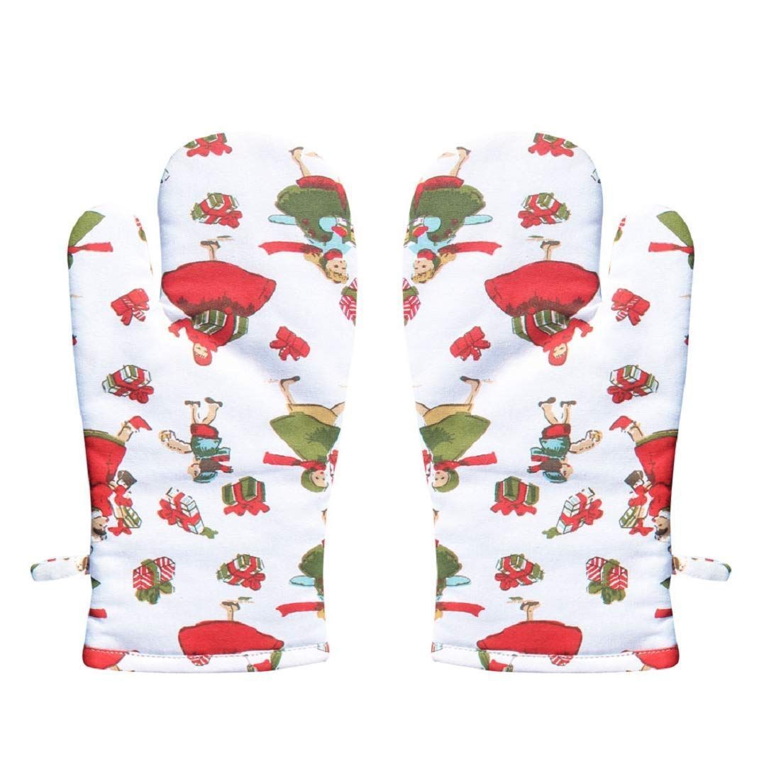 AIRWILL, 100% Cotton Kitchen Padded Oven Gloves, Mitts (Pack of 2)