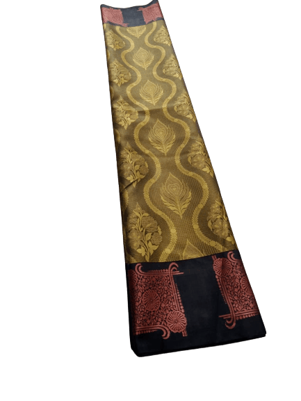 Banarasi Golden & Brown Silk Saree for Women
