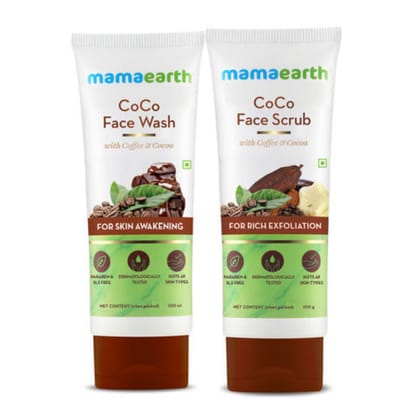 MAMAEARTH Coco facewash (100 ml) + Scrub (100 gm) Combo Pack of 2 MAMAEARTH Coco facewash (100 ml) + Scrub (100 gm) Combo Pack of 2