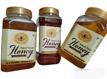 Combo Pack of 3 (Himalaya White honey, Multiflora Forest Honey, Natural Litchi Honey)500g each Combo Pack of 3 (Himalaya White honey, Multiflora Forest Honey, Natural Litchi Honey)500g each