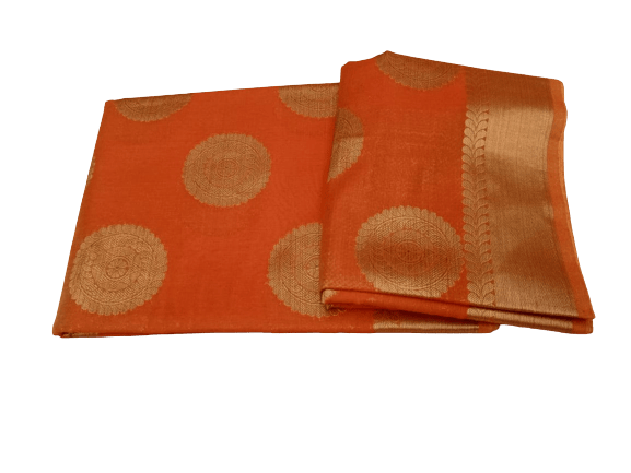 Orange Coloured Kanchipuram Silk Saree