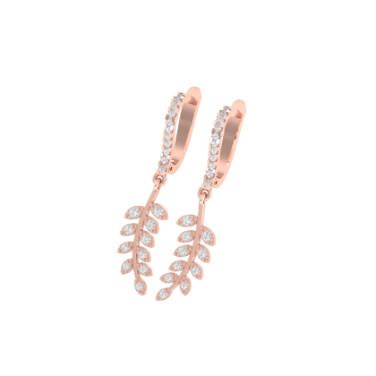 Dangly Leaf Diamond Earrings