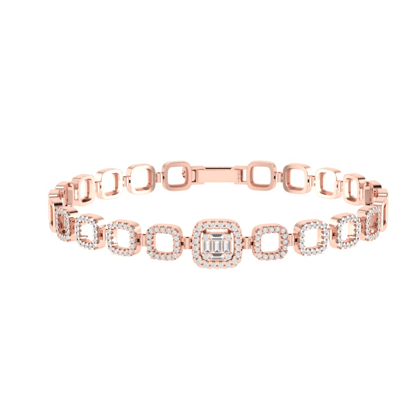 Linked Box Diamond Bracelet