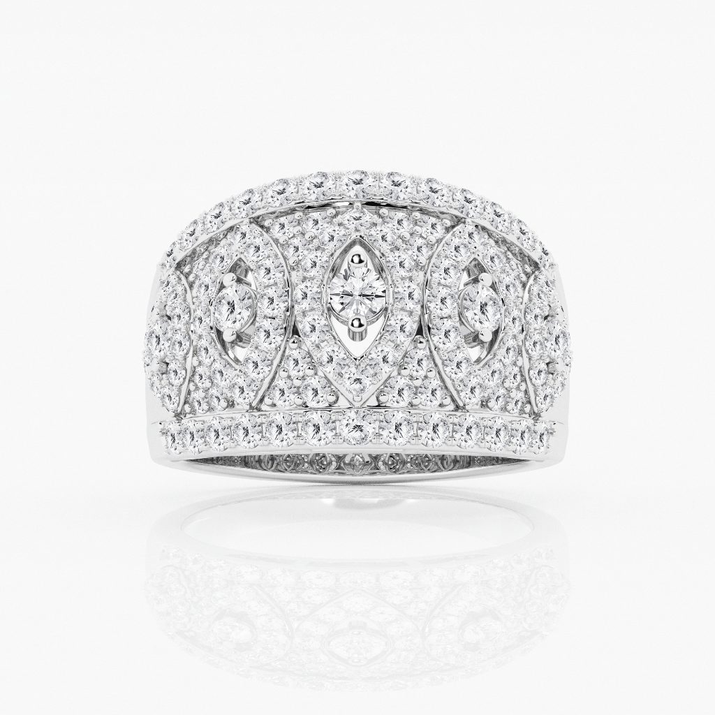 Intricate Evil Eye Diamond Ring