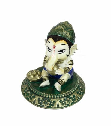 COPPERHOARD Laddu Ganesh Blessing Ganesha with Stand for Home Temple COPPERHOARD Laddu Ganesh Blessing Ganesha with Stand for Home Temple