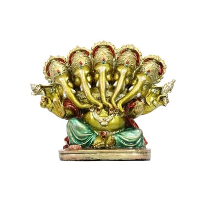 COPPERHOARD Panchmukhi Ganesh Blessing Ganesha Statue Murti for Home Temple Decor COPPERHOARD Panchmukhi Ganesh Blessing Ganesha Statue Murti for Home Temple Decor