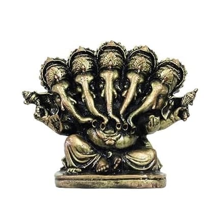 COPPERHOARD Panchmukhi Ganesh Blessing Ganesha Statue Murti for Home Temple Decor COPPERHOARD Panchmukhi Ganesh Blessing Ganesha Statue Murti for Home Temple Decor